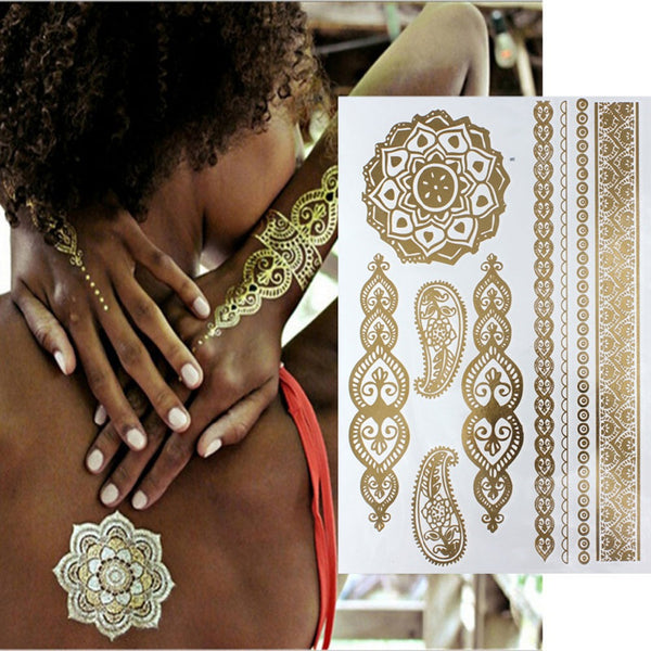Non Permanent Gold Flash Tattoo